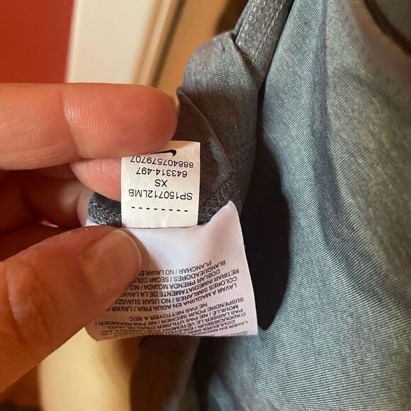 NIKE | dri fit tank sports bra gray orange XS - Picture 6 of 7